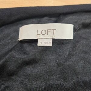 LOFT Black Long Sleeve Wrap Dress Tie Waist Midi Size M